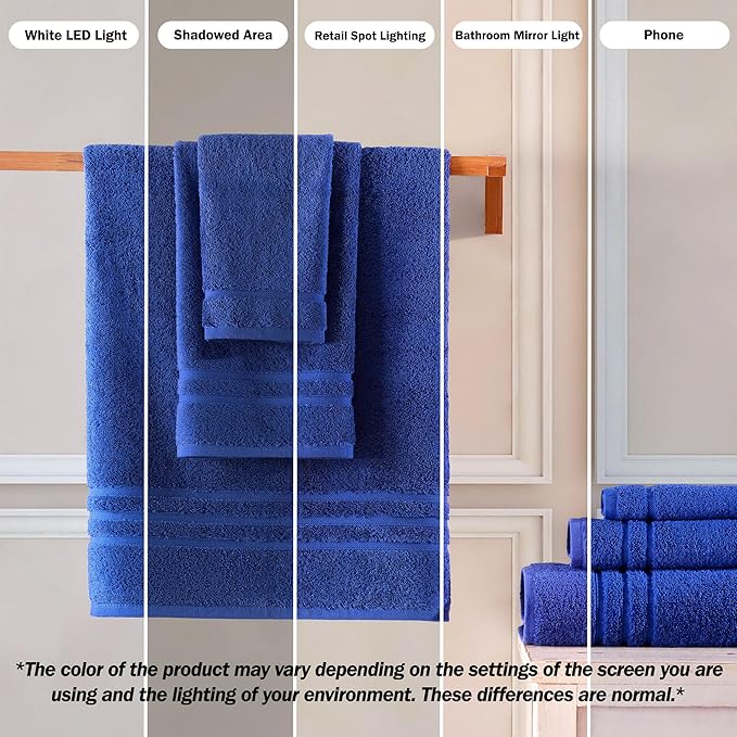 Hawmam Linen Jumbo Large Bath Sheets Towels 2 Pack Soft and Absorbent, Premium Quality 100% Cotton Towels (Royal Blue, Bath Sheet)