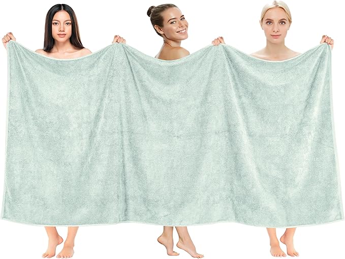 Cotton Paradise 100% Cotton 40x80 Oversized Bath Sheet, Extra Large Turkish Bath Towels for Bathroom, Mint Green Bathsheet