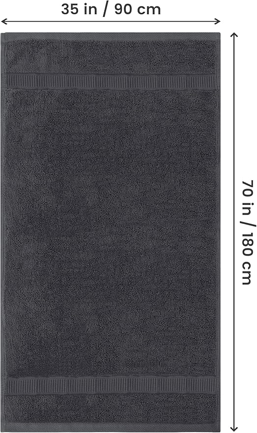 Utopia Towels Luxurious Jumbo Bath Sheet 2 Piece, 600 GSM, 35 by 70 Inches, 100% Ring Spun Cotton, Highly Absorbent and Quick Dry Extra Large Bath Towel, Super Soft Towel, Grey