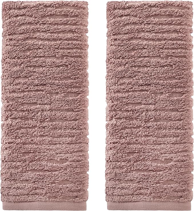 SKL Home CloudSoft Cotton Luxury 2-Piece Hand Towel Set, Clay