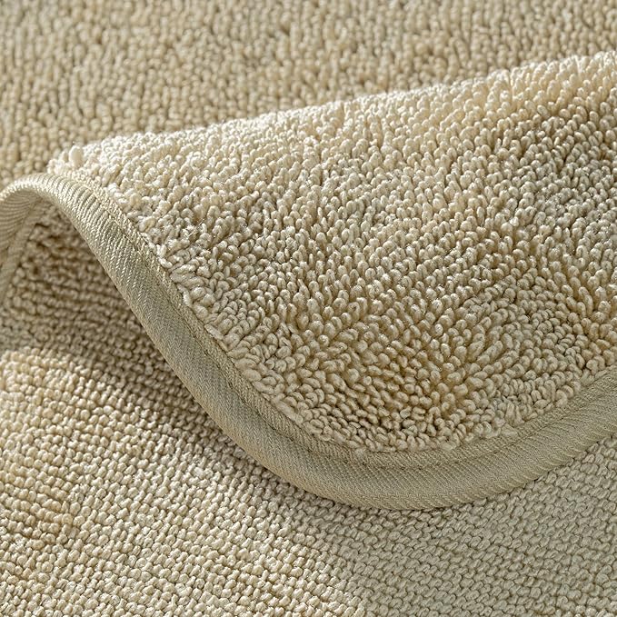 POLYTE Ring Spun Microfiber Oversize Quick Dry Lint Free Bath Towel, 60 x 30 in, Pack of 2 (Beige)