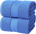 Infinitee Xclusives– Luxury Bath Sheets Towels – 2 Pack 600 GSM (35X70 Inches)– 100% Ring Spun Cotton Large Bath Towels for Bathroom (Eloquent Blue, Bath Sheet Pack of 2)