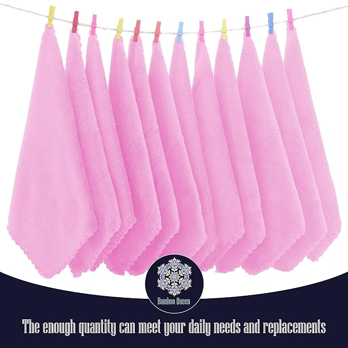 16 Pack Baby Washcloths - Luxury Coral Fleece - Extra Absorbent and Soft Wash Clothes for Newborns, Infants and Toddlers - Suitable for Sensitive Skin and New Born-Baby Shower-Frozen Berry,10x10 Inch