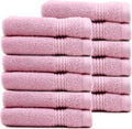 EastNBlue Lara 100% Turkish Cotton Washcloths 12 Pack, Extra Soft & Absorbent Wash Cloths for Face & Body (12" x 12"), Terry Cloth, Small Hand Towels for Bathroom, Rose (Pink)