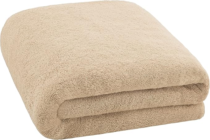 Cotton Paradise 100% Cotton 40x80 Oversized Bath Sheet, Extra Large Turkish Bath Towels for Bathroom, Beige Bathsheet