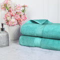 Superior Egyptian Cotton Pile Bath Sheet Set of 2, Ultra Soft Luxury Towels, Thick Plush Essentials, Absorbent Heavyweight, Guest Bath, Hotel, Spa, Home Bathroom, Shower Basics, Turquoise