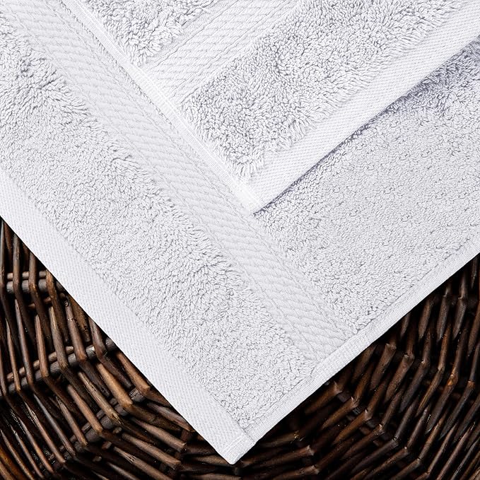 Buckingham Egyptian Cotton Solid 2-Piece Towel Set, Bath Towels, White