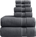 Springtree Home Luxury Viscose from Bamboo Bath Towel Set 6 Piece Set | 35% Viscose from Bamboo - 65% Cotton | Absorbent Quick-Dry Towels for Bathroom | Oeko-TEX Standard 100 Cotton | Iron Grey