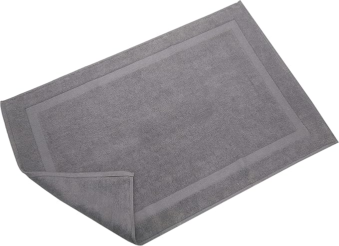 Bumble Towels Bliss Luxury 2 Pack Banded Bath Mats - 22" x 34" - Premium Quality Bath Mat Set - 1000 GSM - Soft Combed Cotton, Absorbent (Slate)