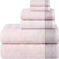 Belizzi Home 100% Cotton Ultra Soft 6 Pack Towel Set, Contains 2 Bath Towels 28x55 inchs, 2 Hand Towels 16x24 inchs & 2 Washcloths 12x12 inchs, Compact Lightweight & Highly Absorbant - Pink