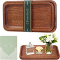 Solid African Ebony Wood Tray Set, 2-Pc Handmade, 9"x5.1" & 8.5"x4.5", for Bathroom Counter Organization, Vanity Tray, and Charcuterie Board, to Neatly Hold Candles, Perfume, and Jewelry