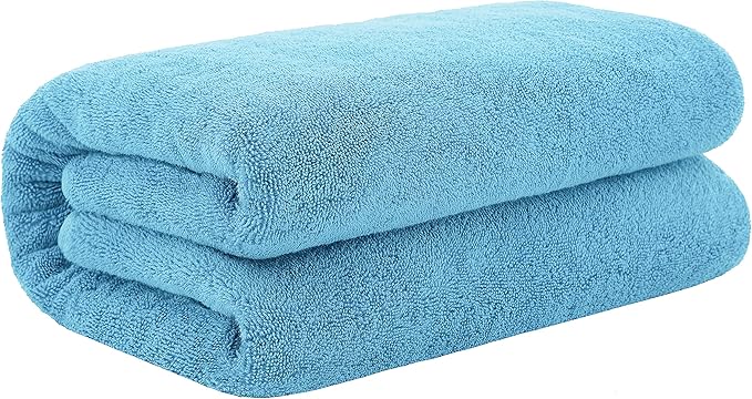 Cotton Paradise 100% Cotton 40x80 Oversized Bath Sheet, Extra Large Turkish Bath Towels for Bathroom, Sky Blue Bathsheet