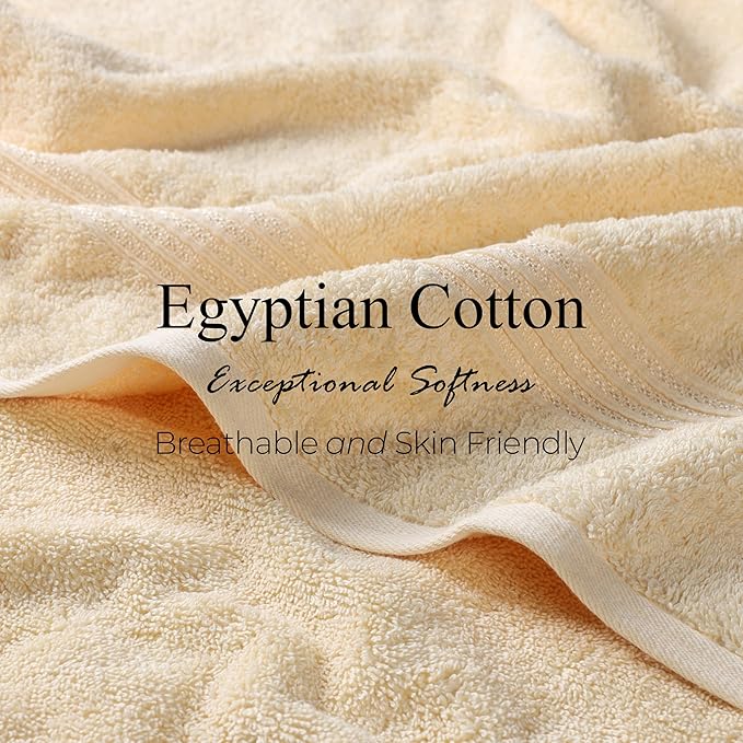 Superior Egyptian Cotton 10-Piece Face Towel Set , Small Towels For Facial, Spa, Quick Dry, Absorbent Towels, Bathroom Accessories, Guest Bath, Home Essentials, Washcloth, Airbnb, Canary