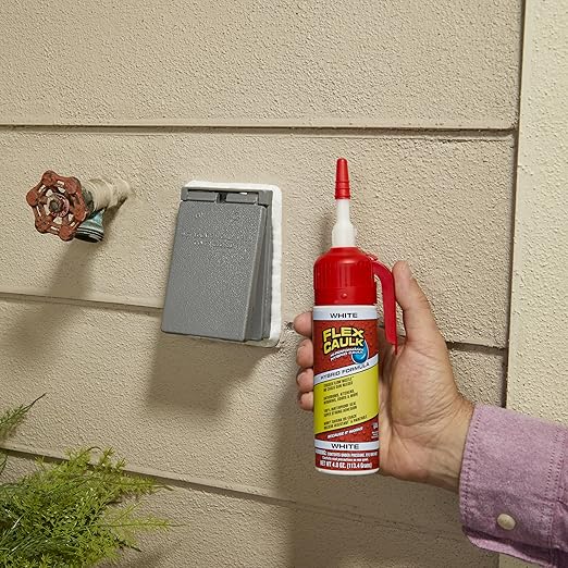Flex Caulk, Waterproof & Weatherproof Hybrid Polymer Sealant, Strong, Paintable, Indoor, Outdoor, Bath, Shower, Sink, Window, Baseboards, Door, RV, Roof, Wood, Auto & Marine, Clear, 3 oz, 2-Pack