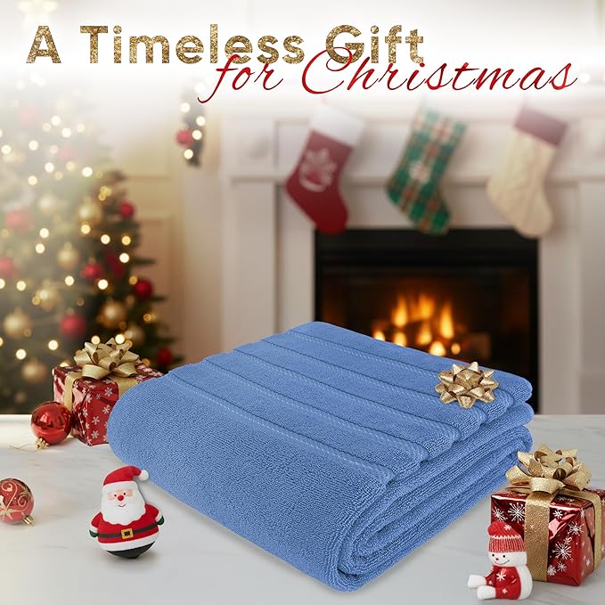 American Soft Linen 35x70 Jumbo Large Bath Towels, 600 GSM 100% Cotton Turkish Bath Sheet, Oversized Luxury Bath Towels for Bathroom Beach and Pool, Electric Blue