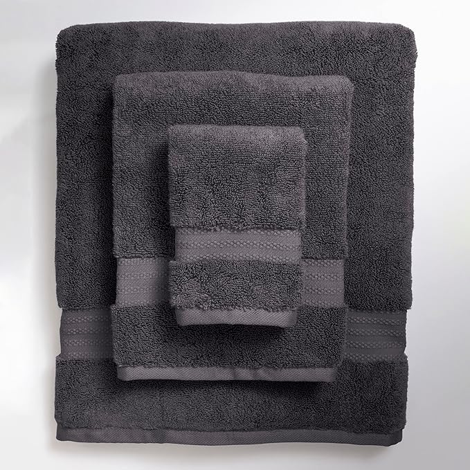 Fabdreams 100% Organic Cotton Bath Towel Set of 6 700 GSM Hotel Premium Plush Absorbent Soft Durable SkinFriendly Spa Quality Bathroom Comfort with 2 Bath 2 Hand Towel and 2 Wash Cloths Charcoal Black