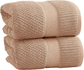 NY Loft 100% Cotton 2 Pack Bath Sheet Towel Set | Extra Large Oversize Bath Towels | Absorbent & Quick-Dry | Textured and Durable Cotton | Light Taupe