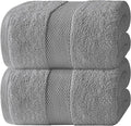 White Classic Luxury Soft Bath Sheet Towels - 650 GSM Cotton Luxury Bath Towels Extra Large 35x70 | Highly Absorbent and Quick Dry | Hotel Quality Extra Large Bath Towels Oversized, Light Grey, 2 Pack