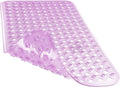 Yimobra Bathtub Mat Non Slip, Super Strong Suction Cups, 27.5"x15.5" Long Shower Mat with Drain Holes, Machine Washable Fast Draining Bath Mats, Bathroom Essentials,Clear Purple