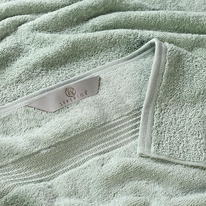 Superior Egyptian Cotton 3-Piece Towel Set, Basic Towels For Bathroom, Home Decor, Guest Bath, Shower, Apartment, Included 1 Face, 1 Hand, 1 Bath Towel, Washcloth, Quick Dry, Sage