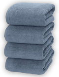 Soleil Fine Goods Luxurious 800 GSM 100% Cotton Bath Towel Set (4-Pack, 27x54) - Heavyweight & Ultra Absorbent, Plush Softness for Bathroom | Hotel & Spa Quality Luxury Towels- Blue Grey