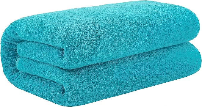 Cotton Paradise 100% Cotton 40x80 Oversized Bath Sheet, Extra Large Turkish Bath Towels for Bathroom, Aqua Blue Bathsheet