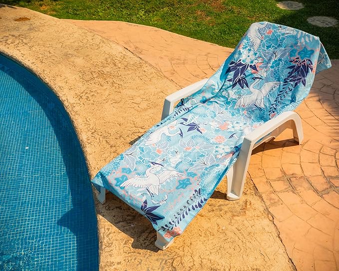 Quick Dry Towel Extra Large 78x35 Inch - Microfiber Beach Towel - Perfect for Beach, Travel, Swimming, Pool, Yoga, Hiking, Camping - Lightweight, Fast Drying, Compact for Adults (Kimono Blue)