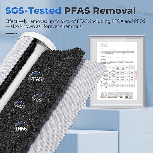 iSpring PFAS Whole House Water Filter System, SGS-Tested to Remove up to 99% PFOA & PFOS, 3-Stage Filtration Reduces Sediment, Chlorine, Taste & Odor, 20-Inch Filters, 1" Inlet/Outlet Model: WGB32B-PF