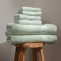 Fabdreams 100% Organic Cotton Bath Towel Set of 6 700 GSM Hotel Premium Plush Absorbent Soft Durable Skin-Friendly Spa Quality Bathroom Comfort with 2 Bath 2 Hand Towels and 2 Wash Cloths Green