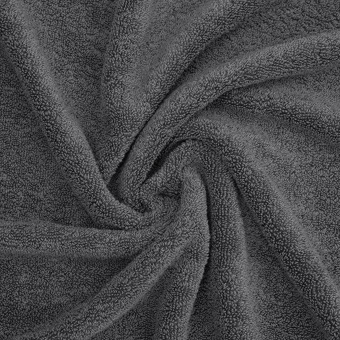 American Soft Linen Salem Washcloth Sets, 4 Piece Luxury 600 GSM 100% Cotton Washcloths for Bathroom, 13x13 inches Washrags Premium Quality Hand Face Towels, Dark Gray