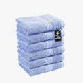 LANE LINEN 100% Cotton Wash Cloths 6 Pack - Spa & Salon Quality - Ring Spun Cotton Face Cloths- Soft & Absorbent Washcloths for Shower, Home, Kitchen - Fingertip Towels Set - 13"x13", Cerulean Blue