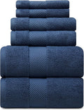 Ultra Soft & Plush Viscose from Bamboo Bath Towels - 700 GSM Luxury Bath Towels - 6 Piece Set - Super Absorbent & Quick Drying (Navy Blue)
