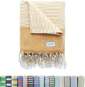 Oversized Turkish Beach Towel, Diamond Dobby Sunflower - 37'' x 67'' - Super Soft & Lightweight | Quick Dry Sand Free Travel Towels for Beach or Bath | Gifts