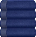Belizzi Home Ultra Soft 4 Pack Oversized Bath Towel Set 27x54 inches, 100% Cotton Bath Towels, Highly Absorbant Compact Quickdry & Lightweight Towel, Ideal for Gym Travel Camp Pool - Navy Blue