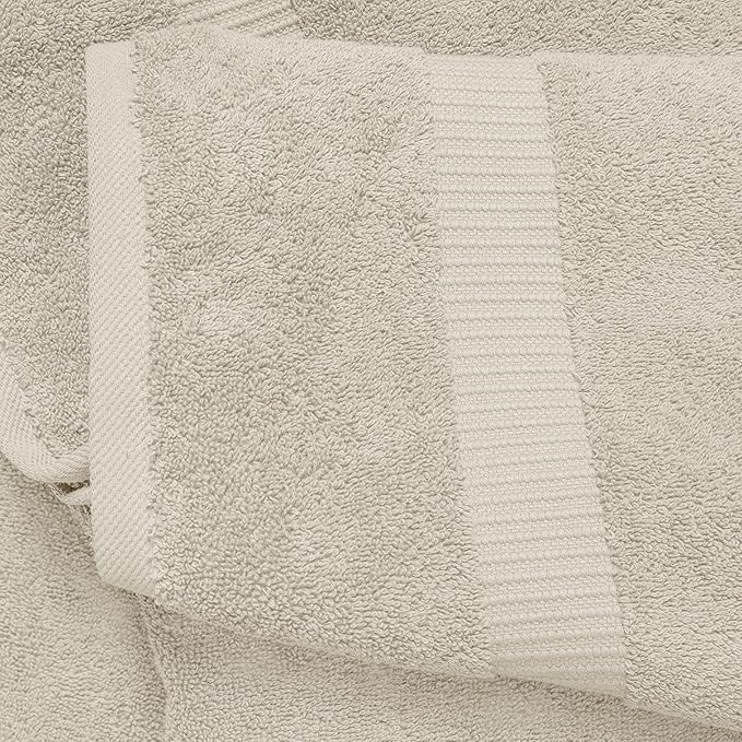 SALBAKOS 100% Turkish Cotton Extra Large Bath Sheet Set of 2 35x70 inch | Heirloom Quality | Hotel & Spa Collection | Soft, Absorbent Oversize Bath Towels | Made in Turkey (Ivory, 2 Bath Sheets)