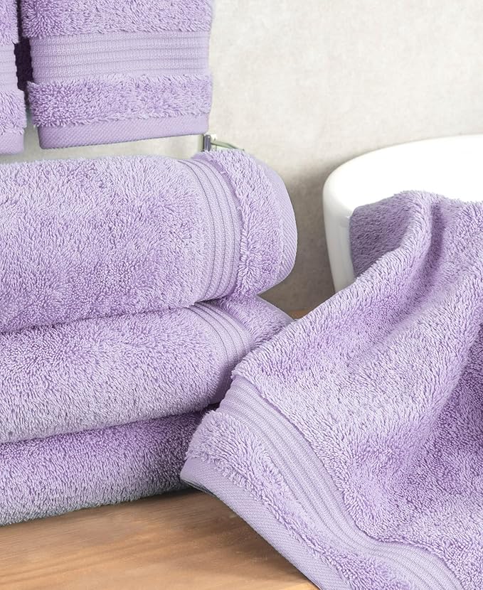 Cotton Paradise Hand Towels for Bathroom, 100% Cotton Turkish 4 Piece Hand Towel Set, Soft Absorbent Face Towels, Lilac Hand Towels