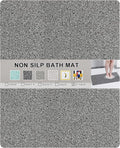 Nonslip Bathtub Mat, Anti Slip Bath Mat 0.6" Extra Thick, Quick Dry Bath Tub Anti Slip Shower Mat, Loofah Non-Slip Bath Mat for Tub Bathroom Pool Kitchen Entryway Home Hotel(Grey 24x27)