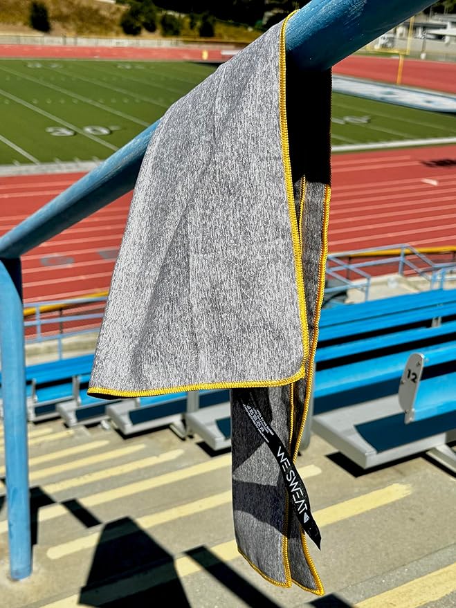 We Sweat’s Microfiber Gym Towels (6 Pack), Silver ION Odor-Free Soft and Absorbent, Sweat Towels for Gym, Travel, Hiking, Working Out, Camping, Sweat Towel (32" x 16")