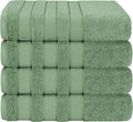 American Soft Linen Salem 100% Cotton Turkish 4 Piece Bath Towels for Bathroom, 600 GSM Soft Absorbent Quick Dry Bath Towel Set, Sage Green