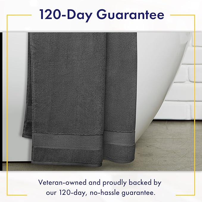 100% Organic Luxury Bath Sheets - GOTS Certified - Extra Large 35x70 Inches (Pack of 2) Zero-Twist, Long-Staple Cotton Bath Sheet Set (Granite Grey)