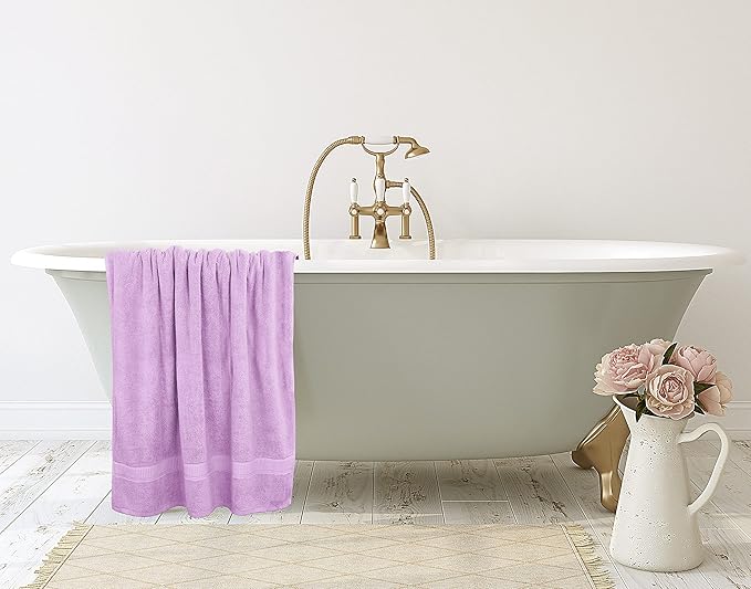 Utopia Towels Luxurious Jumbo Bath Sheet 2 Piece, 600 GSM, 35 by 70 Inches, 100% Ring Spun Cotton, Highly Absorbent and Quick Dry Extra Large Bath Towel, Super Soft Towel, Lavender