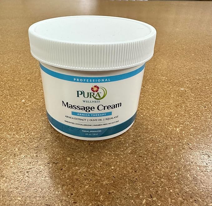 Wellness Professional Arnica Therapy 4oz Massage Cream, Cream for Bruising, Olive Oil, Arnica Extract, Unscented, Hypoallergenic, Natural, Skin Moisturizing & Hydrating, Deep Tissue, Wellness