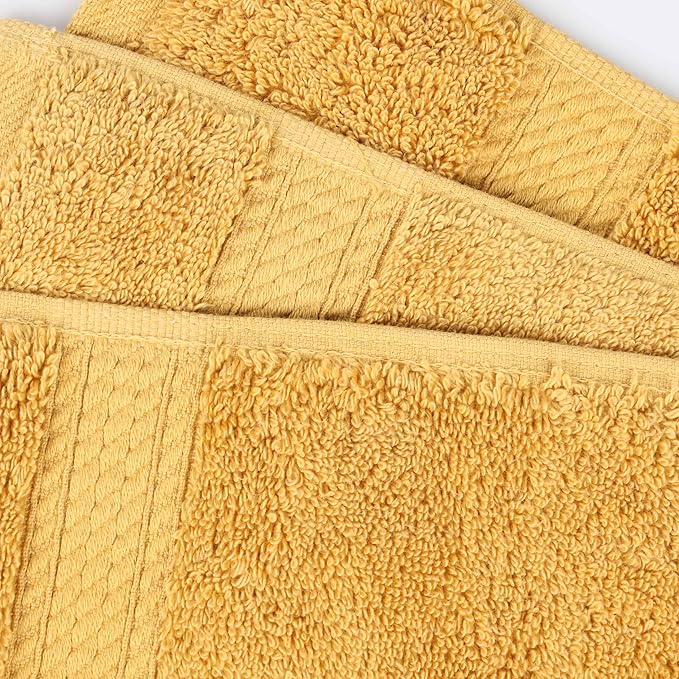 BLUENILEMILLS Madison Egyptian Cotton Bath Towels, Towel Set for Bathroom, Shower, 800 GSM, Bathroom Decor, Highly Absorbent and Ultra-Soft Towels, Bath Essentials, Towels, Set of 4, Gold