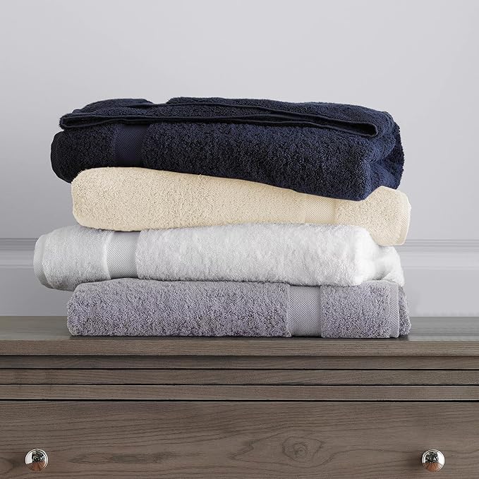Delara 100% Organic Cotton Towels 650 GSM Plush Feather Touch Quick Dry Bath Towel, Pack of 4 GOTS Certified, Oeko-Tex Green Certified, Organic Cotton Bath Towel, 30"X58"