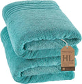Hawmam Linen Jumbo Large Bath Sheets Towels 2 Pack Soft and Absorbent, Premium Quality 100% Cotton Towels (Teal Turquoise, Bath Sheet)