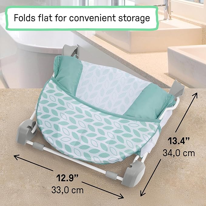 Ingenuity Foldaway 2-Position Bather, 2-Position Bath Support for Sink or Bathtub, for Ages 0-6 Months, Up to 20 Pounds