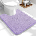 OLANLY Toilet Rugs U-Shaped 24x20, Extra Soft Absorbent Chenille Contour Bathroom Rugs for Toilet, Dry Quickly, Machine Washable, Non-Slip Bath Mat, Lavender