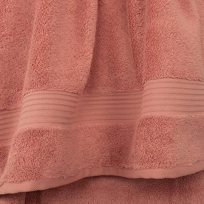 Cotton Paradise 4 Piece Turkish Bath Towels for Bathroom, 100% Cotton Extra Large Soft Plush Towels Bathroom Set, Coral