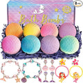 8 Packs Mermaid Bath Bombs for Kids Girls, Bubble Bath Bomb Kit with Surprise Toys Inside, Bath Toys for Kids Aged 4-8, Ideal Birthday Christmas Gifts Stocking Stuffers for Girls 3 4 5 6
