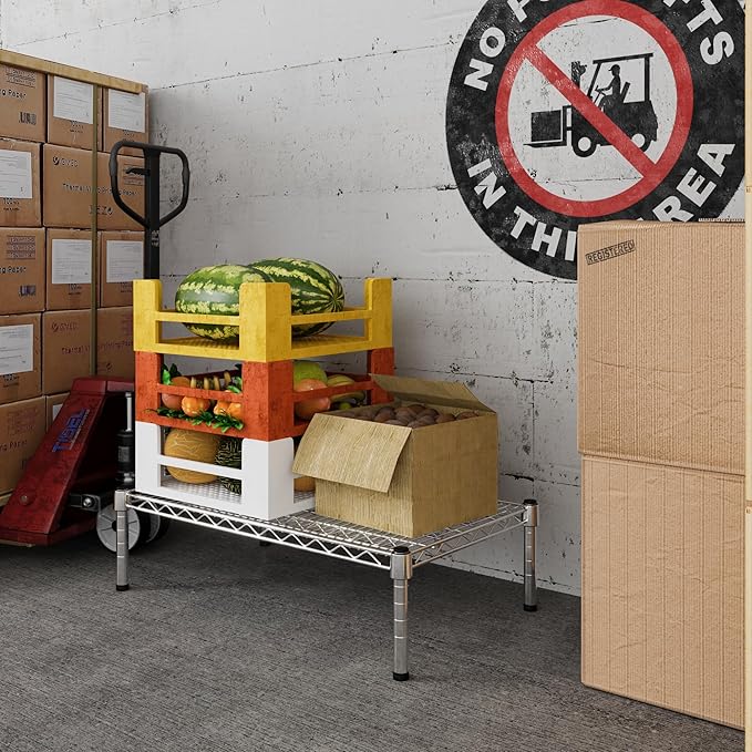 18" Deep x 30" Wide x 8" Height 1-Tier Wire Shelving Kit | NSF Commercial Storage Rack Unit